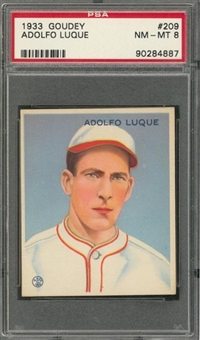 1933 Goudey #209 Adolfo Luque – PSA NM-MT 8